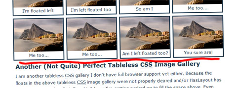 A Tableless CSS Image Gallery with Bulletproof Browser Support For ALL Browsers, Even IE6