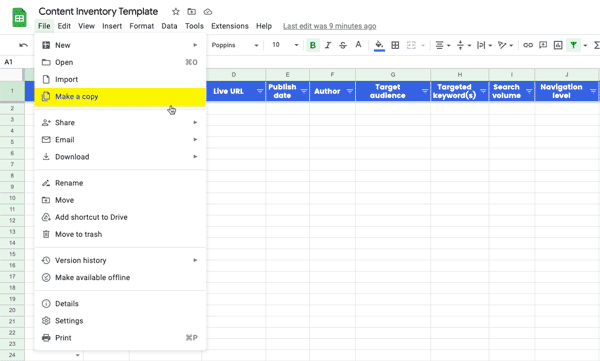 Content Inventory Download Instructions