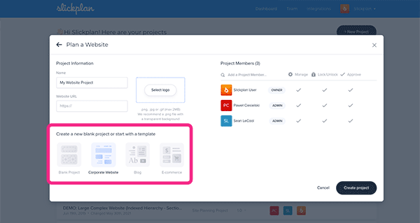 Sitemap in Slickplan step 4