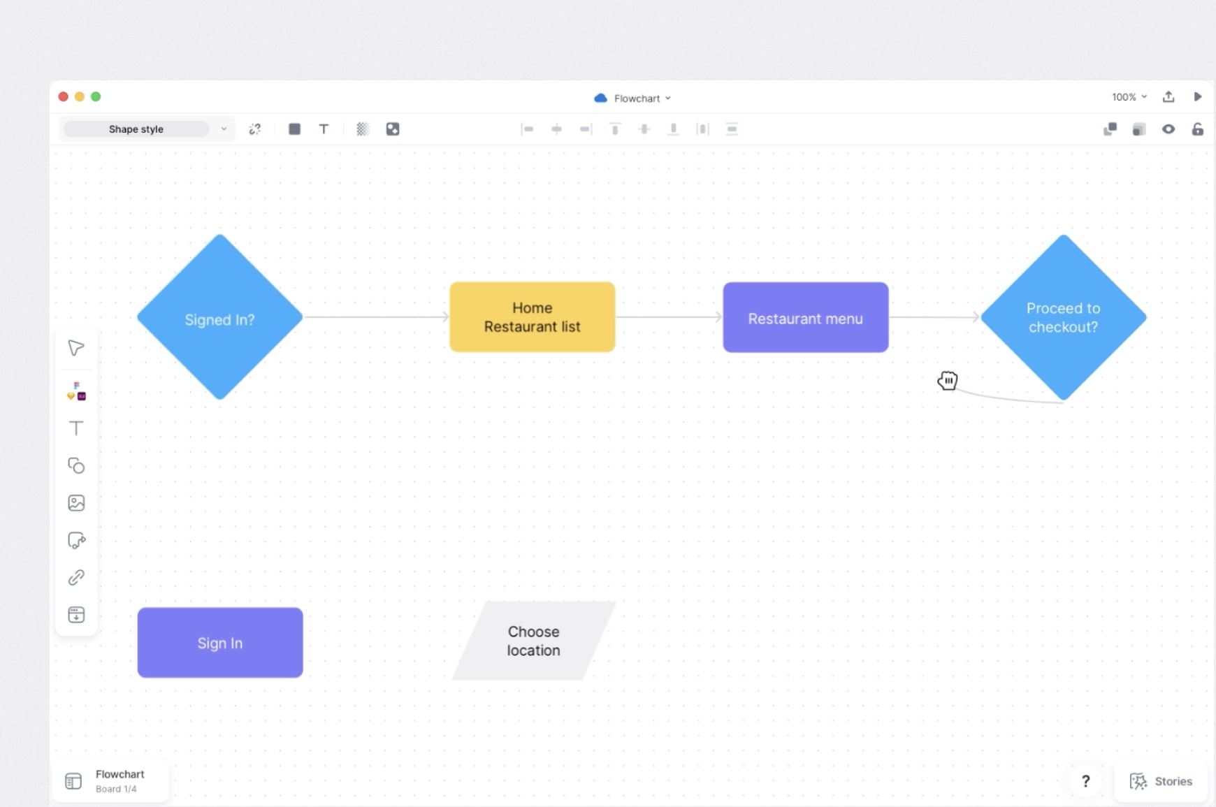 Overflow app user flow tool example
