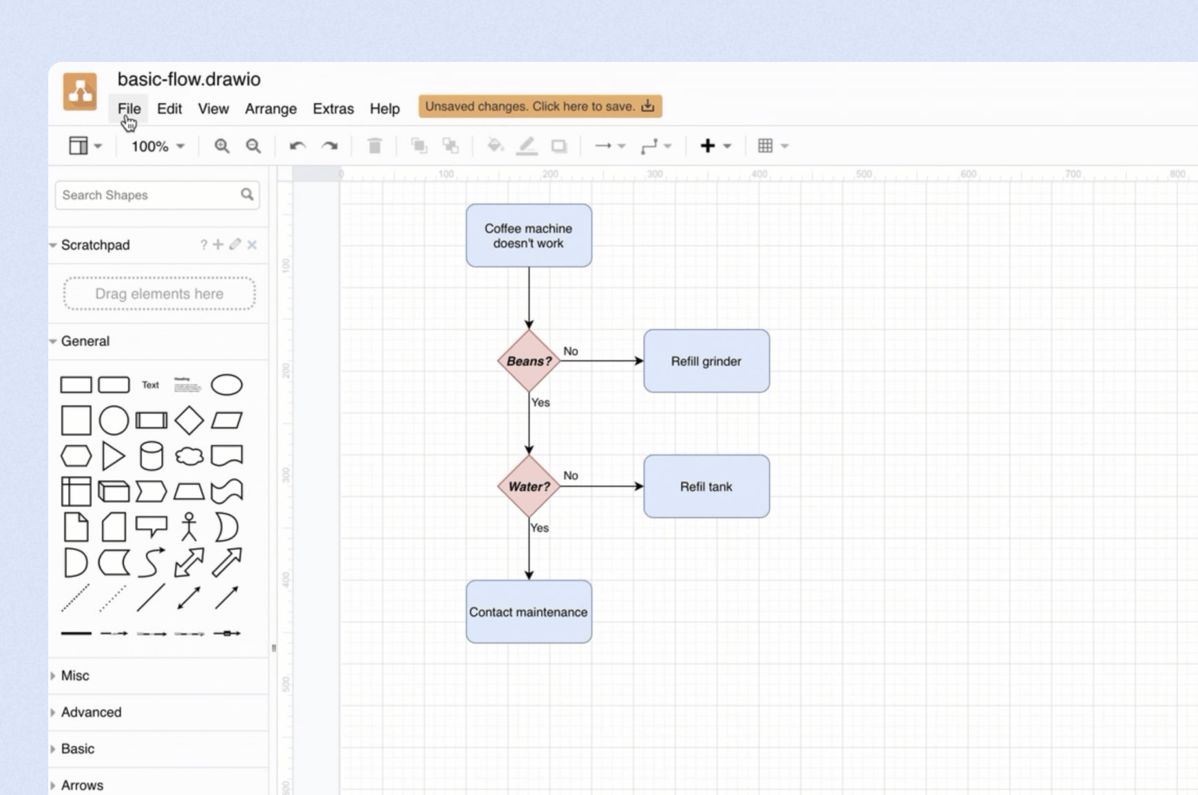 draw.io app user flow tool example