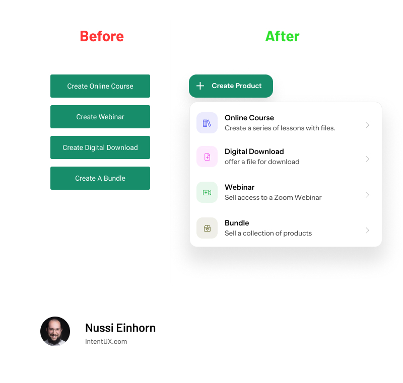 Before and after UX design improvements based on heatmap insights.