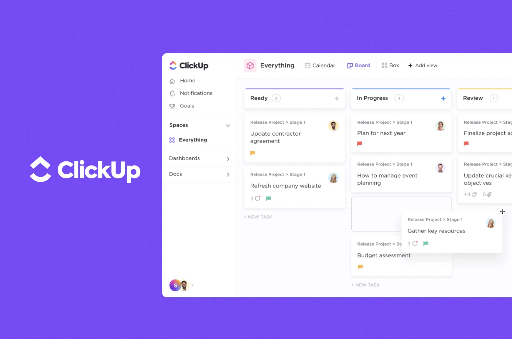 ClickUp project planning tool user interface