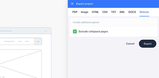 Complete site project export