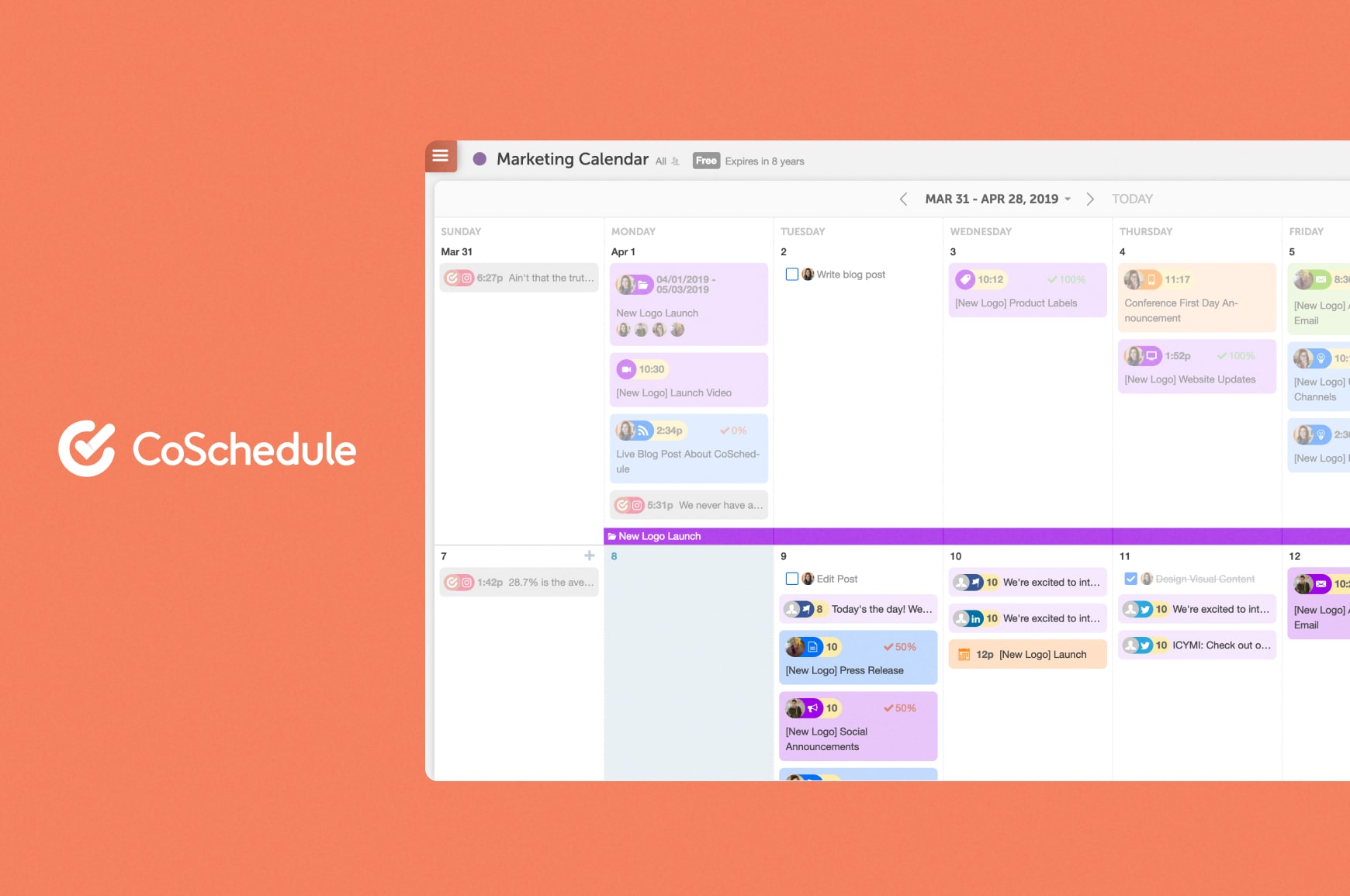 CoSchedule user interface