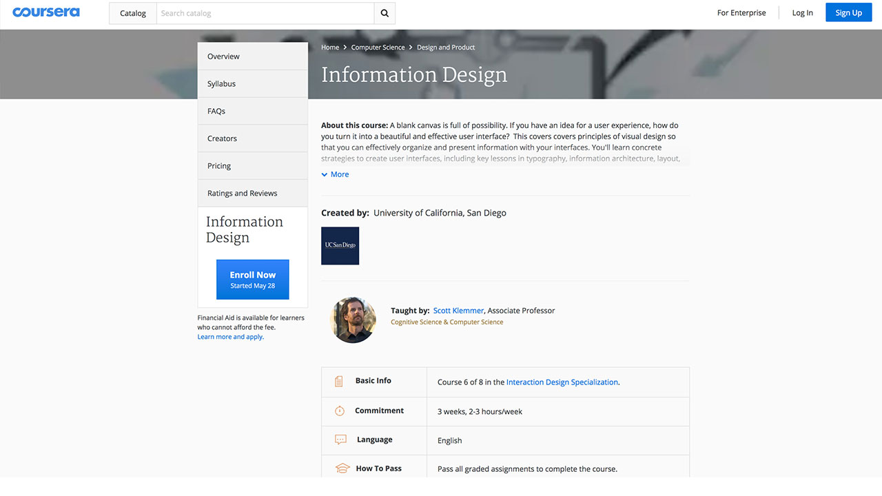 Coursera information architecture online course