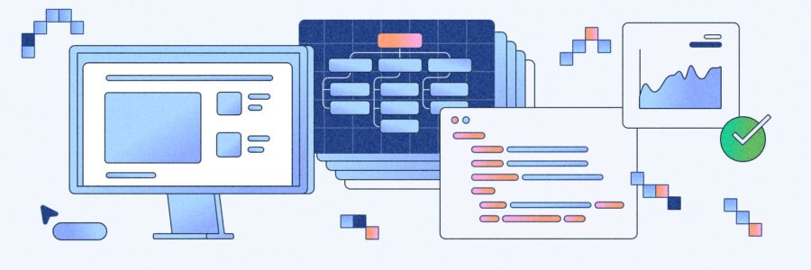 Computer screen, sitemaps and metrics
