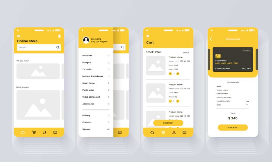 Rapid prototype of e-commerce app