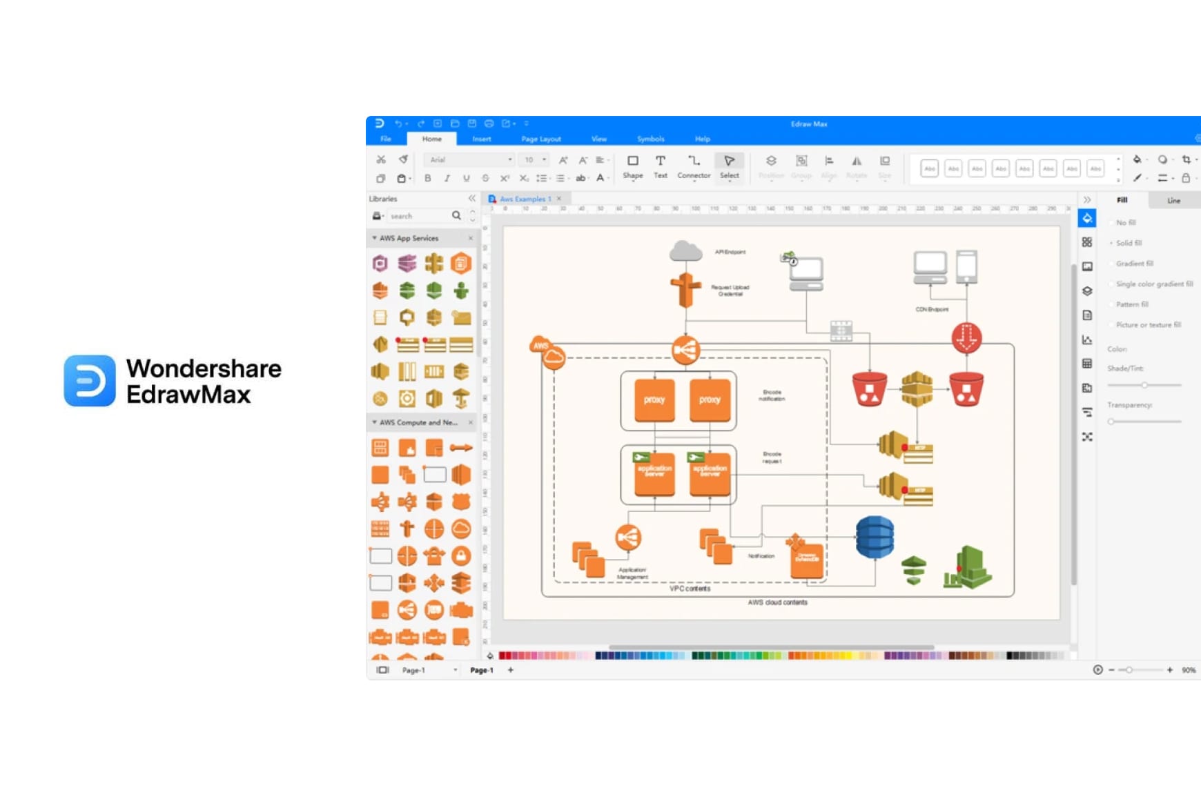 EdrawMax UI for process mapping