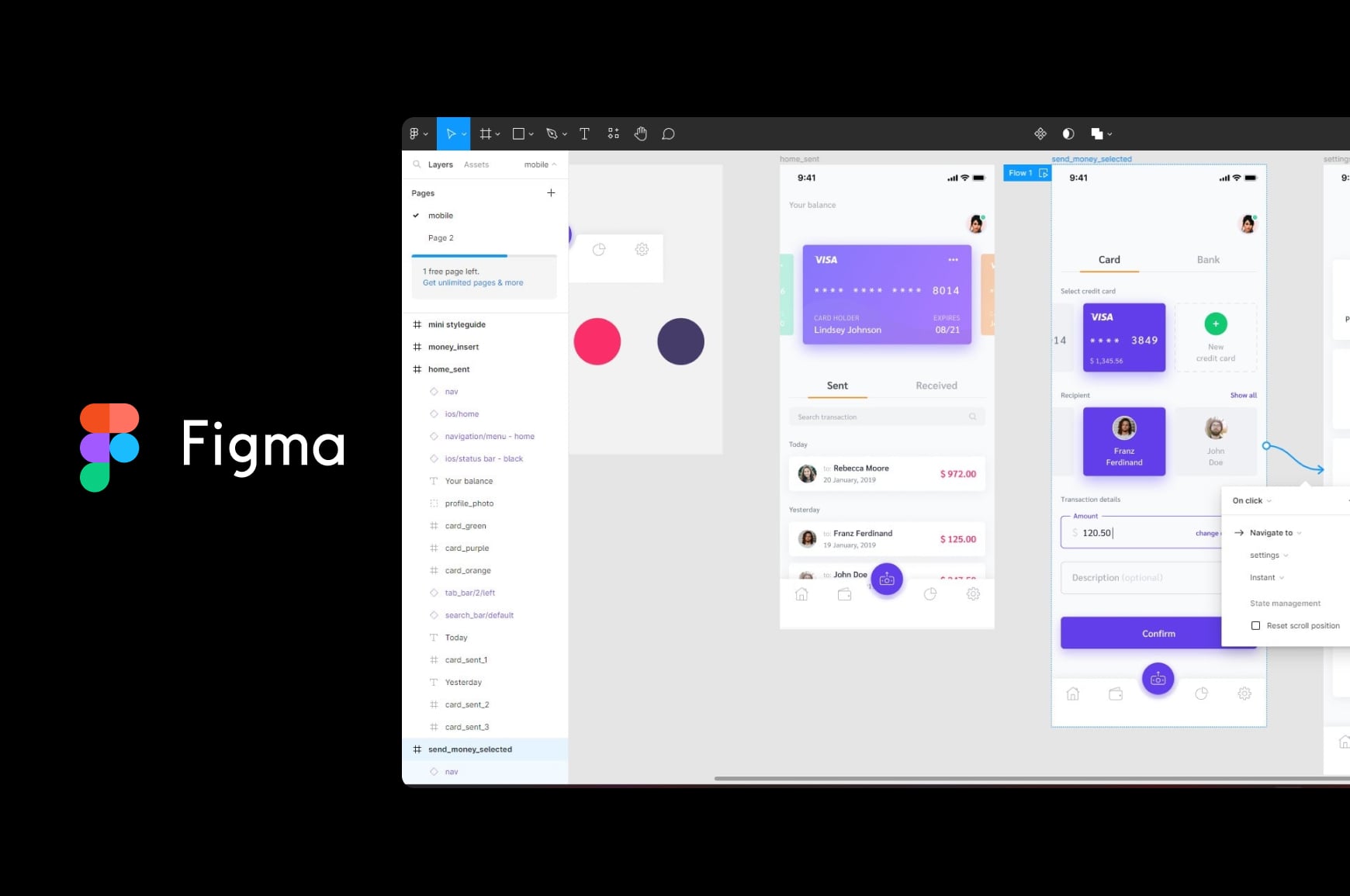 Figma wireflow tool example