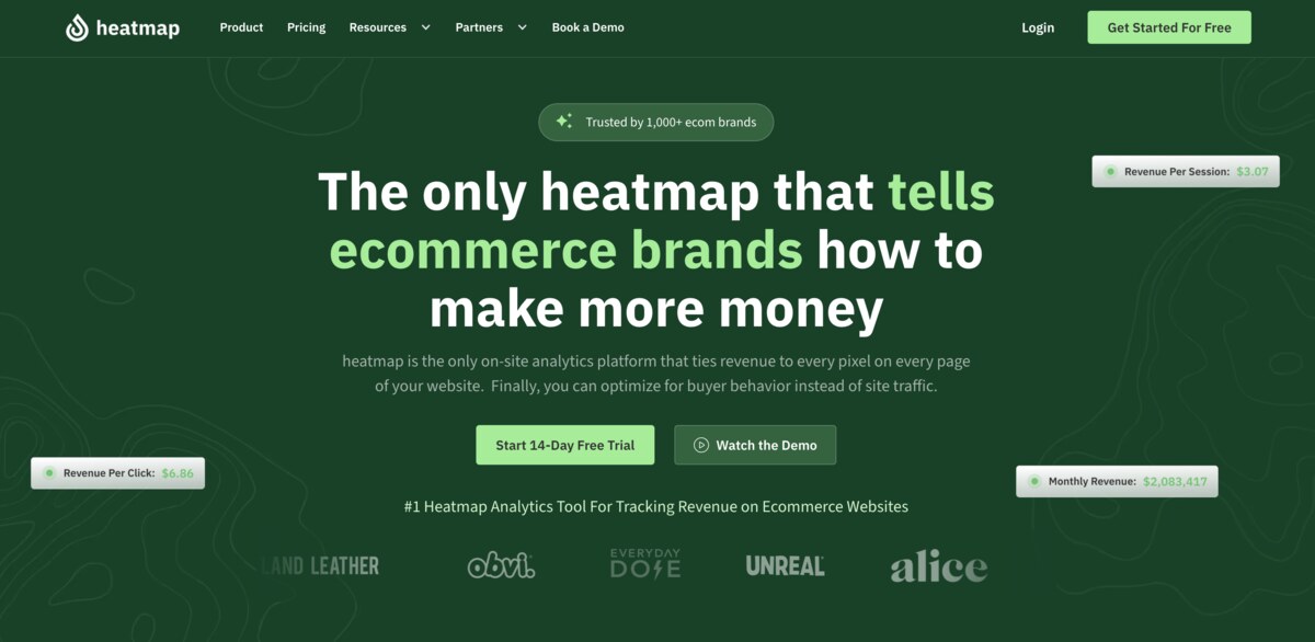 Heatmap.com Home Page