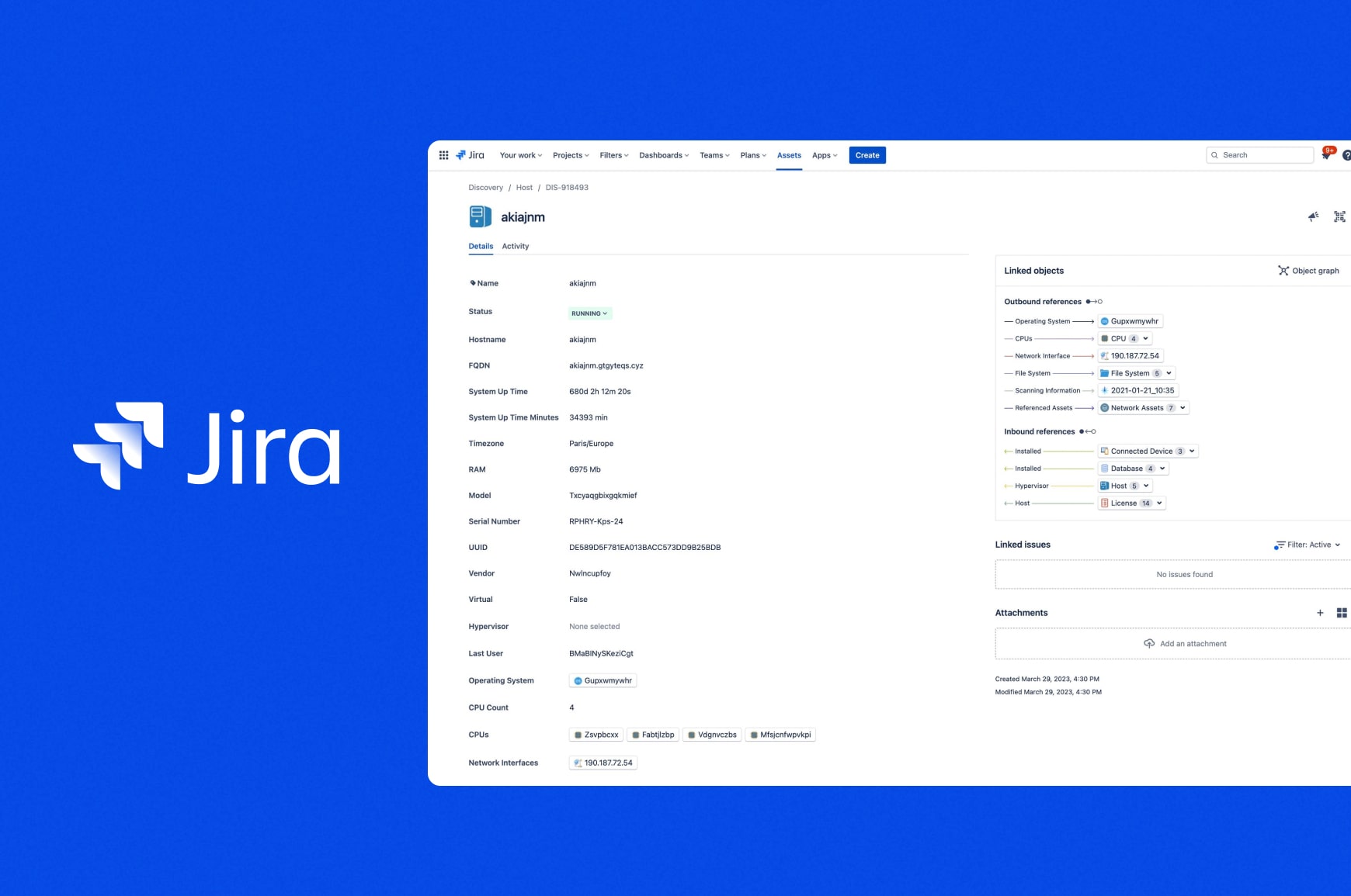 Jira project planning tool user interface