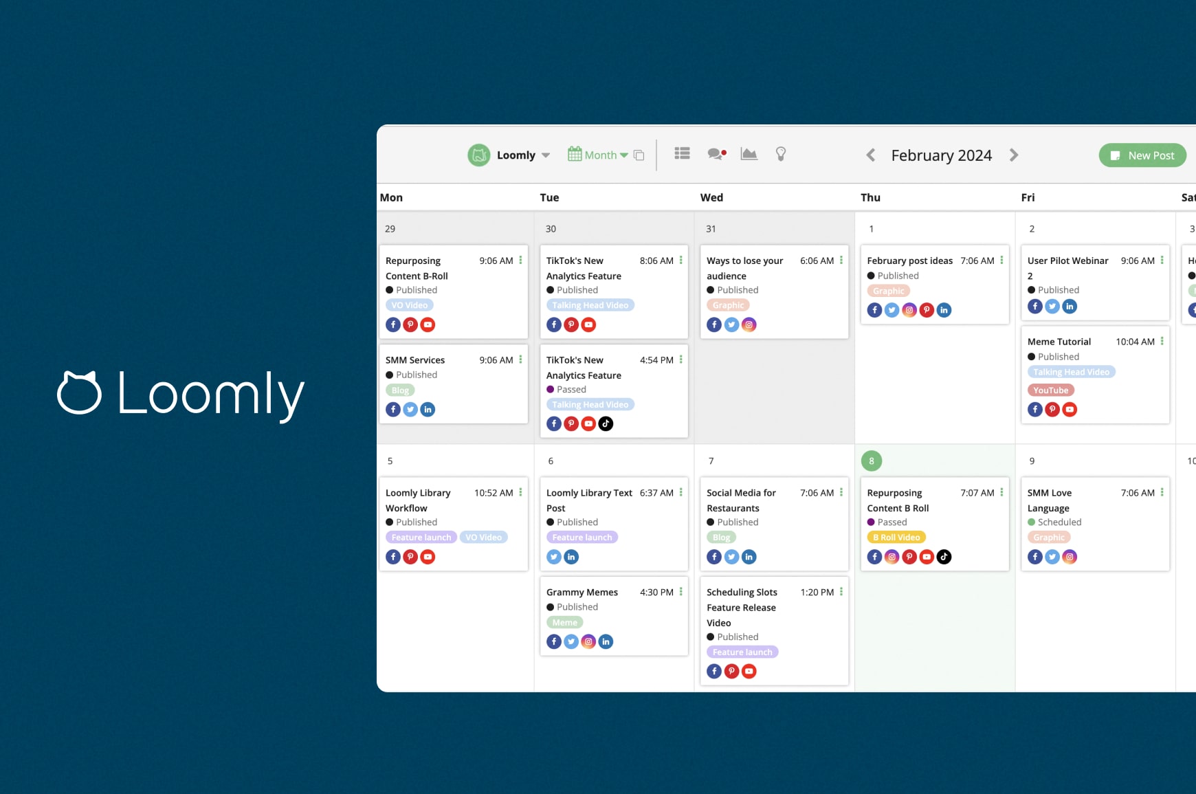 Loomly user interface