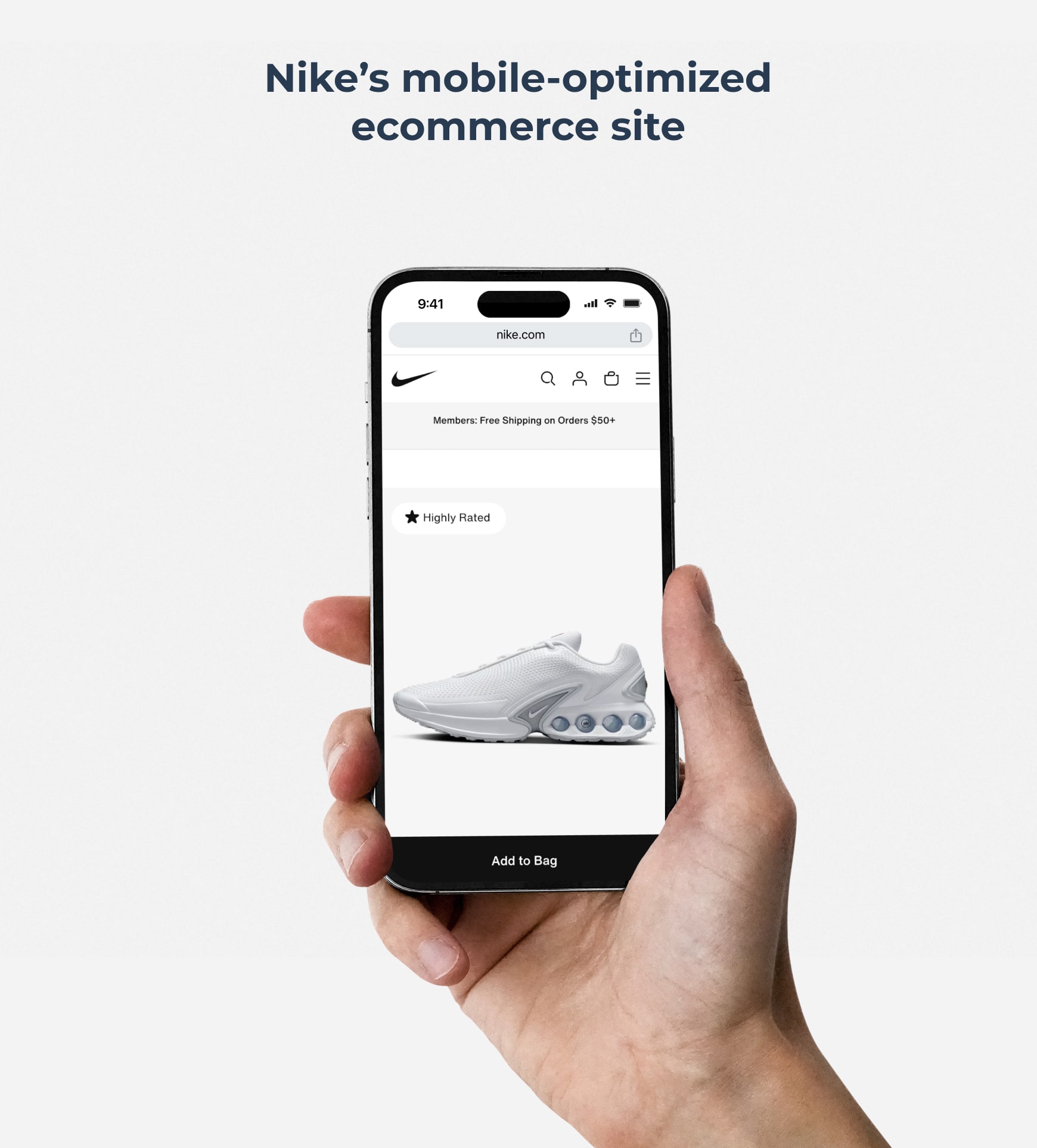 Nike mobile-optimized ecommerce website