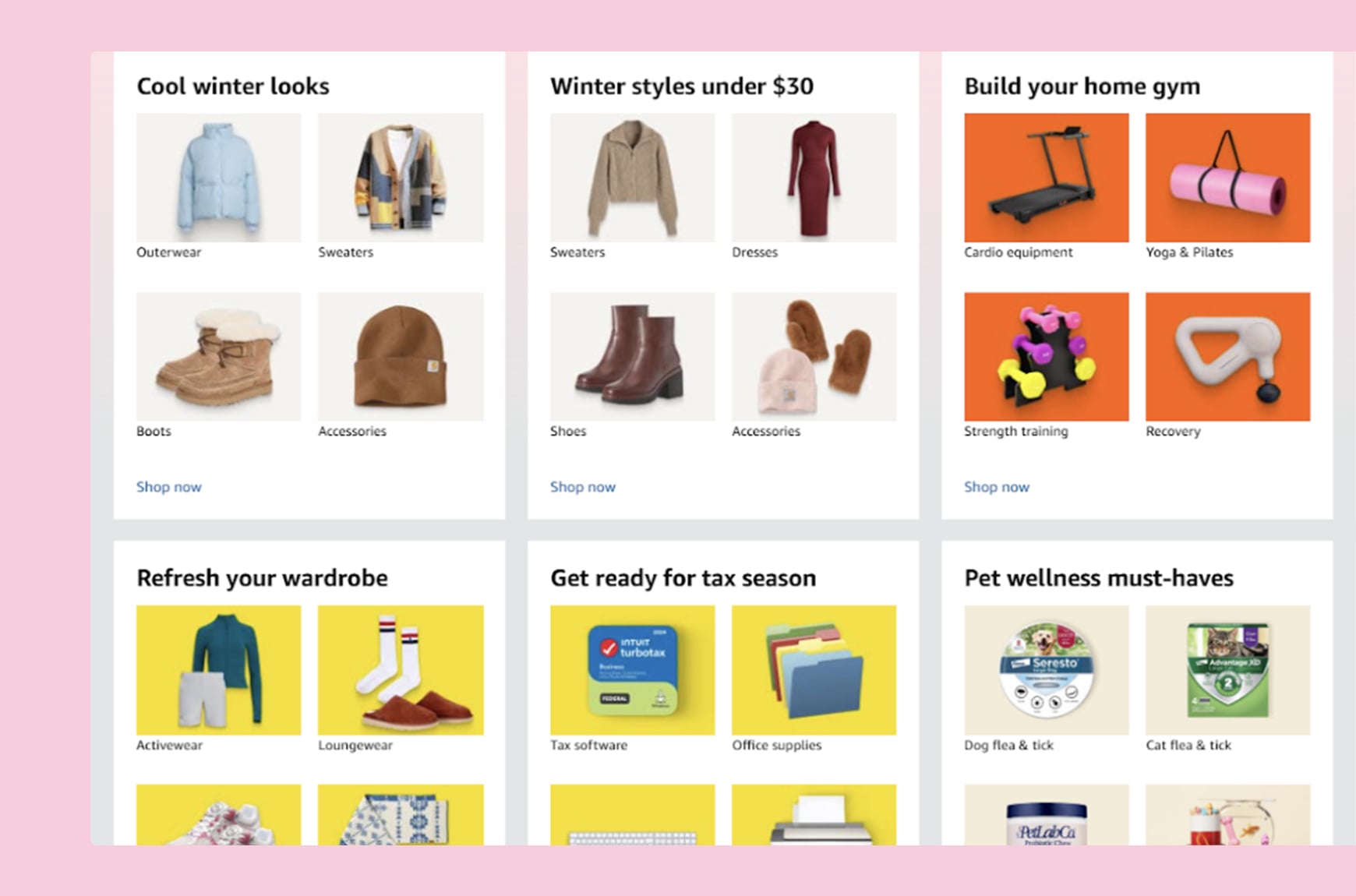 Personalized product recommendations on Amazon.