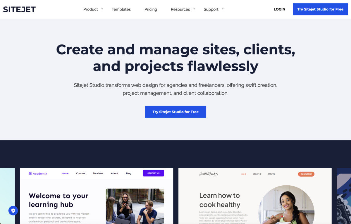 Sitejet Website Builder Interface