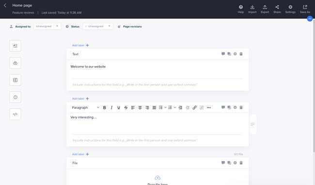 Slickplan Content Planner Blocks