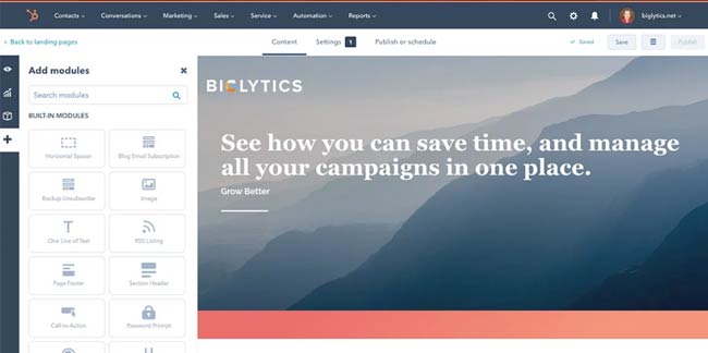Hubspot Interface