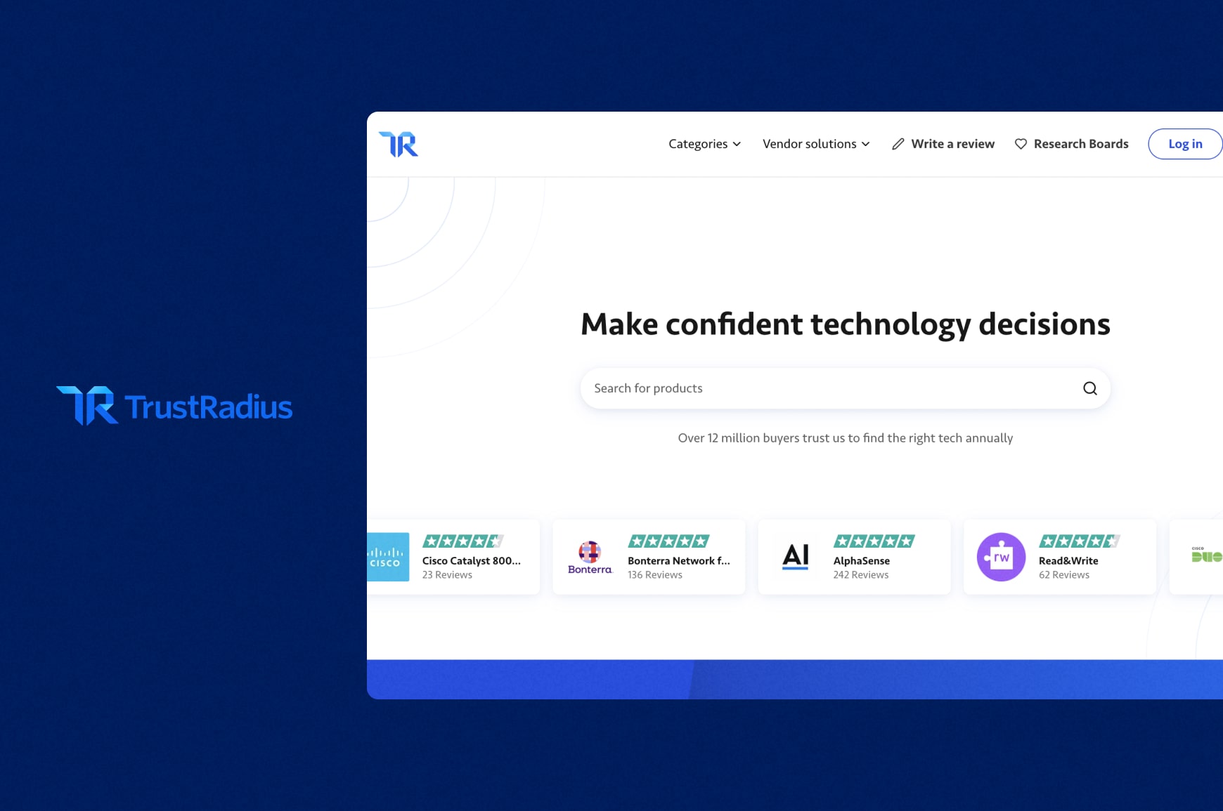 TrustRadius user interface