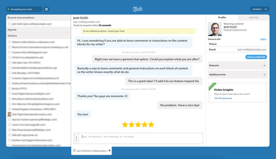 User Chat Feature Request