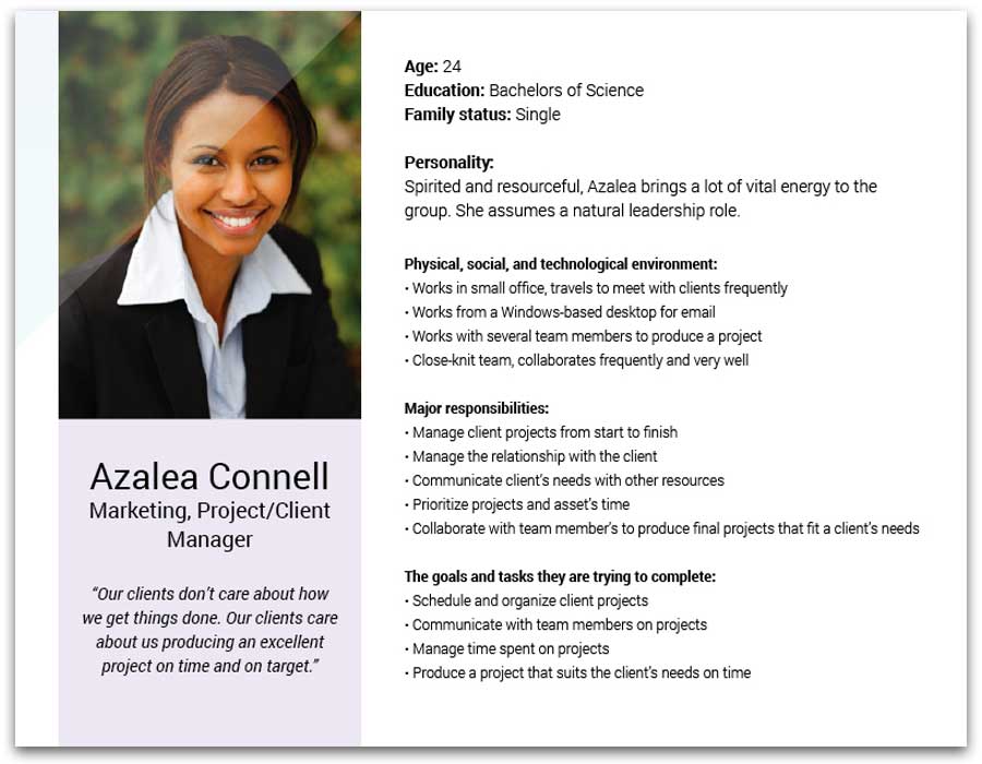 user persona example slickplan