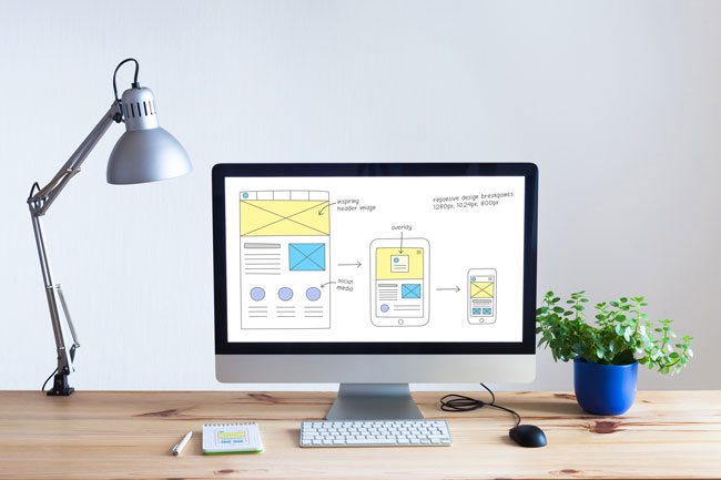 What is a wireframe layout example