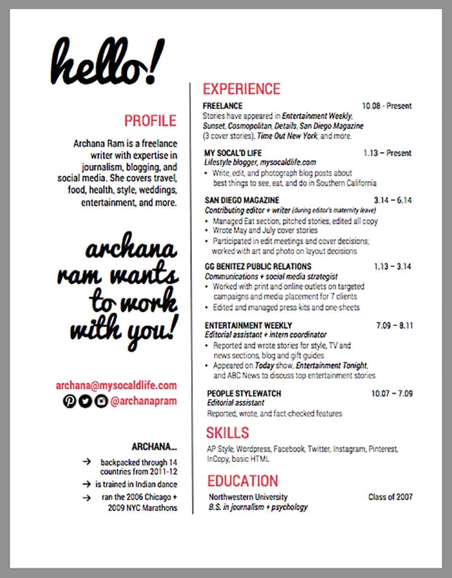 Writer Resume
