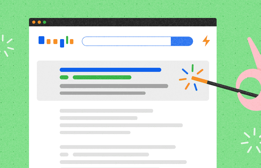 Wand pointing to top result in search engine result pages
