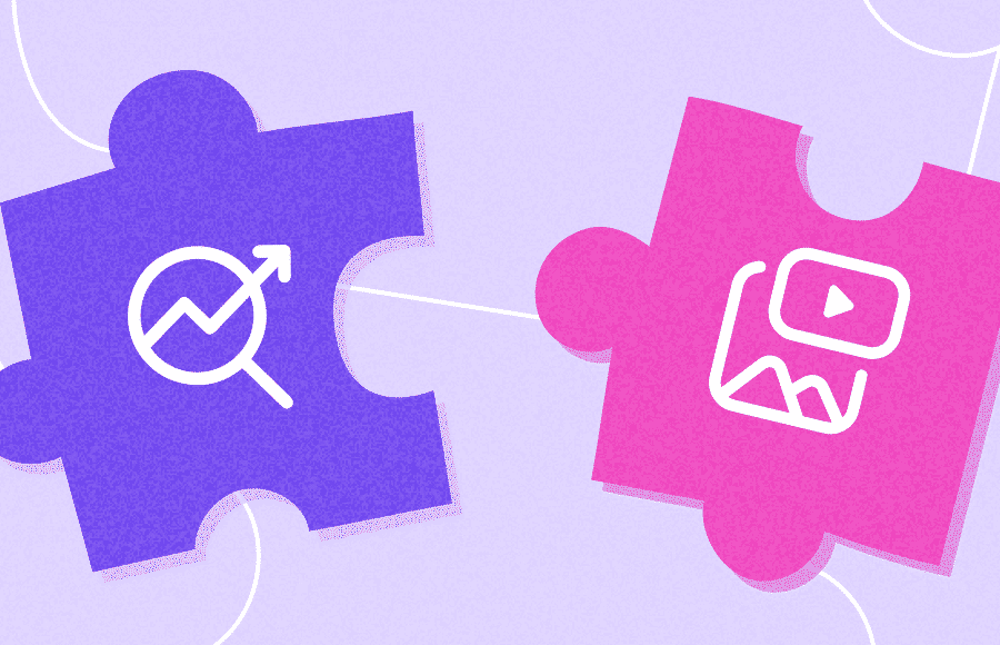 Two puzzle pieces with SEO on one and content on the other
