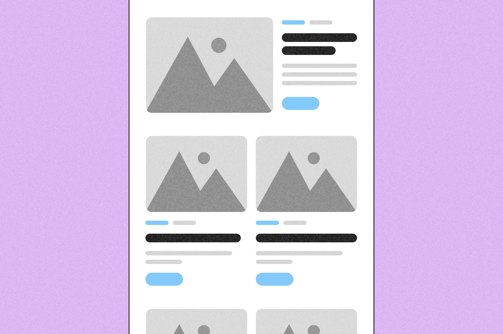 Blog with image placeholders