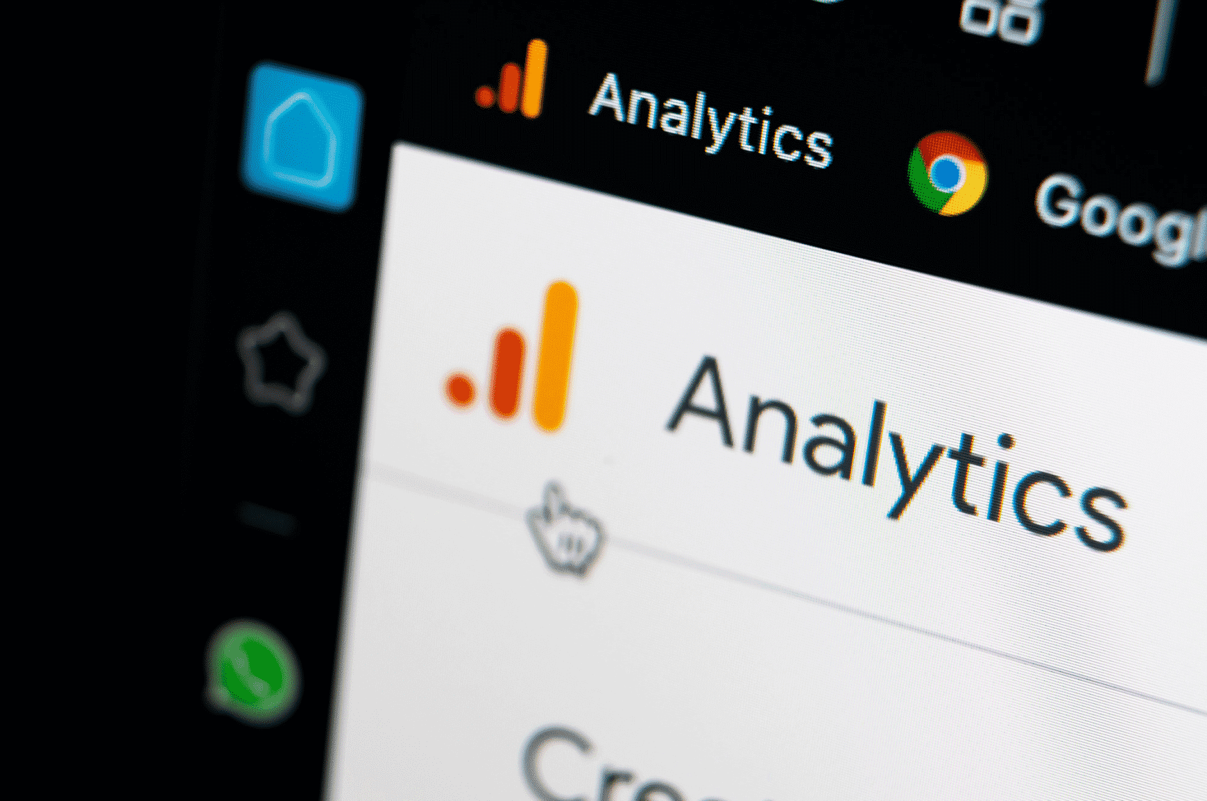 Google Analytics logo on screen