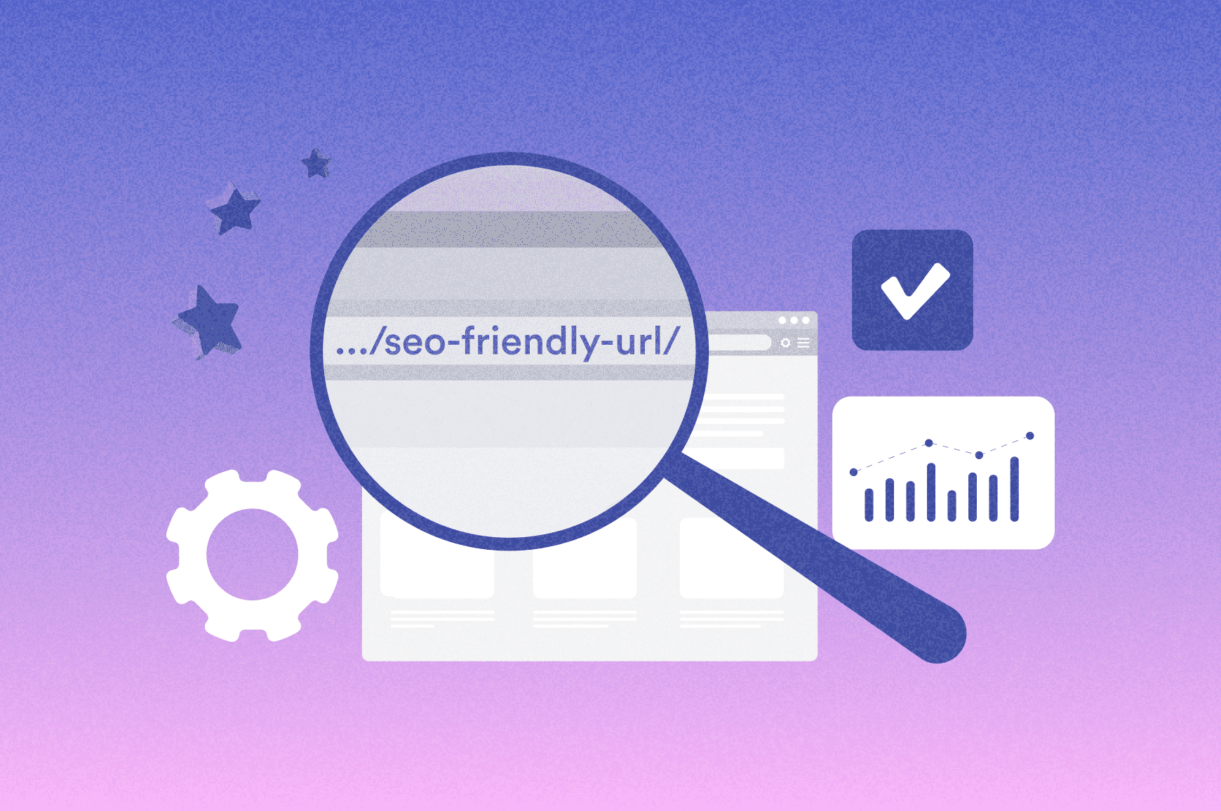 Magnifying glass focused on URL structure