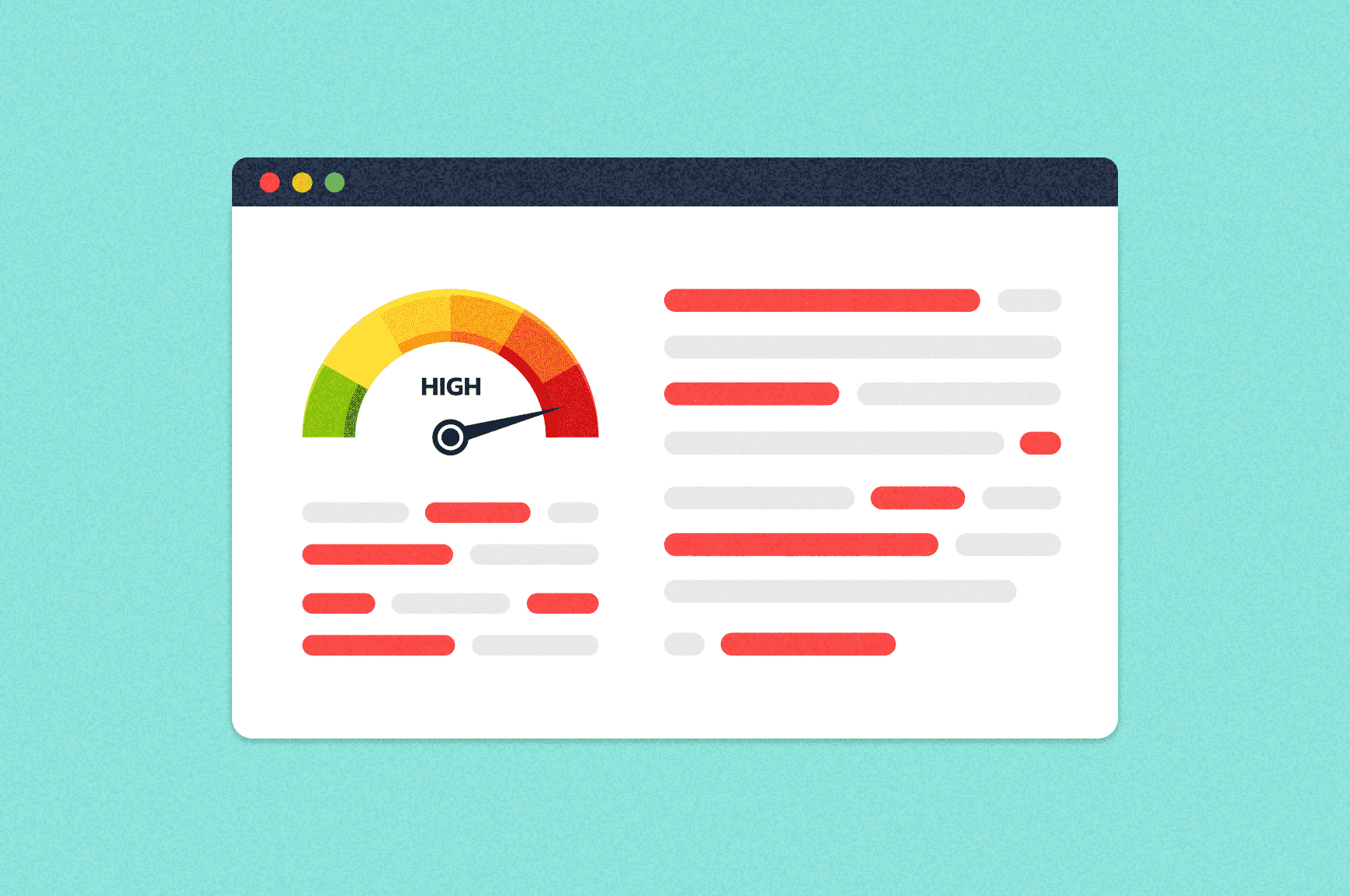 Meter showing high amount of keyword stuffing in a piece of text