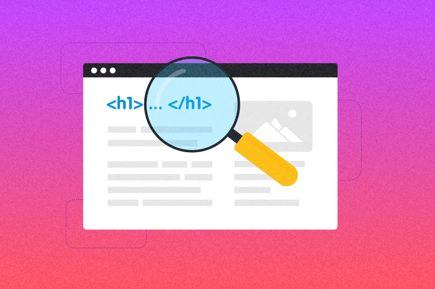 Magnifying glass showing title tag