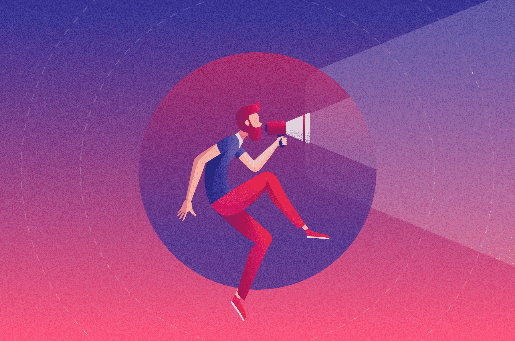 Man with megaphone
