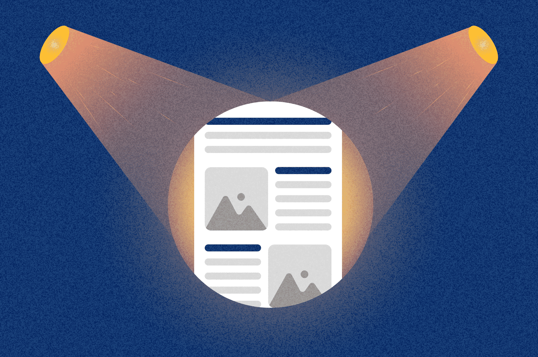 Two spotlights on a blog