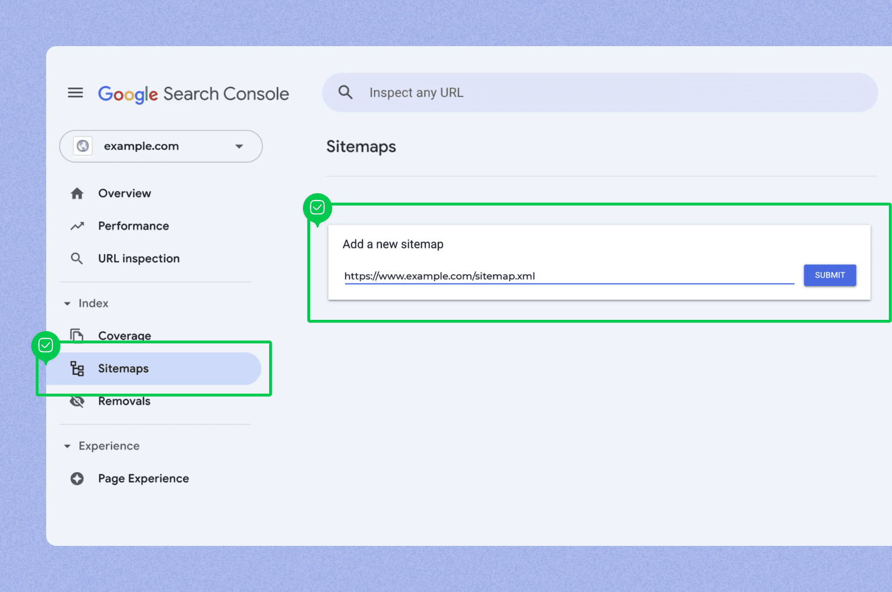 Google Search Console sitemap submission directions