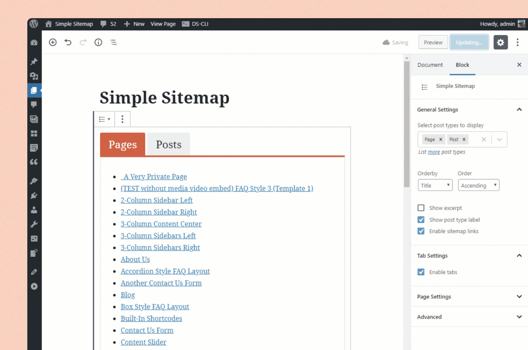 HTML sitemap inside WordPress