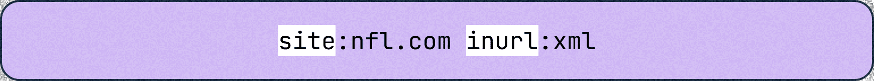 Site and inurl search operators highlighted for finding NFL.com sitemap