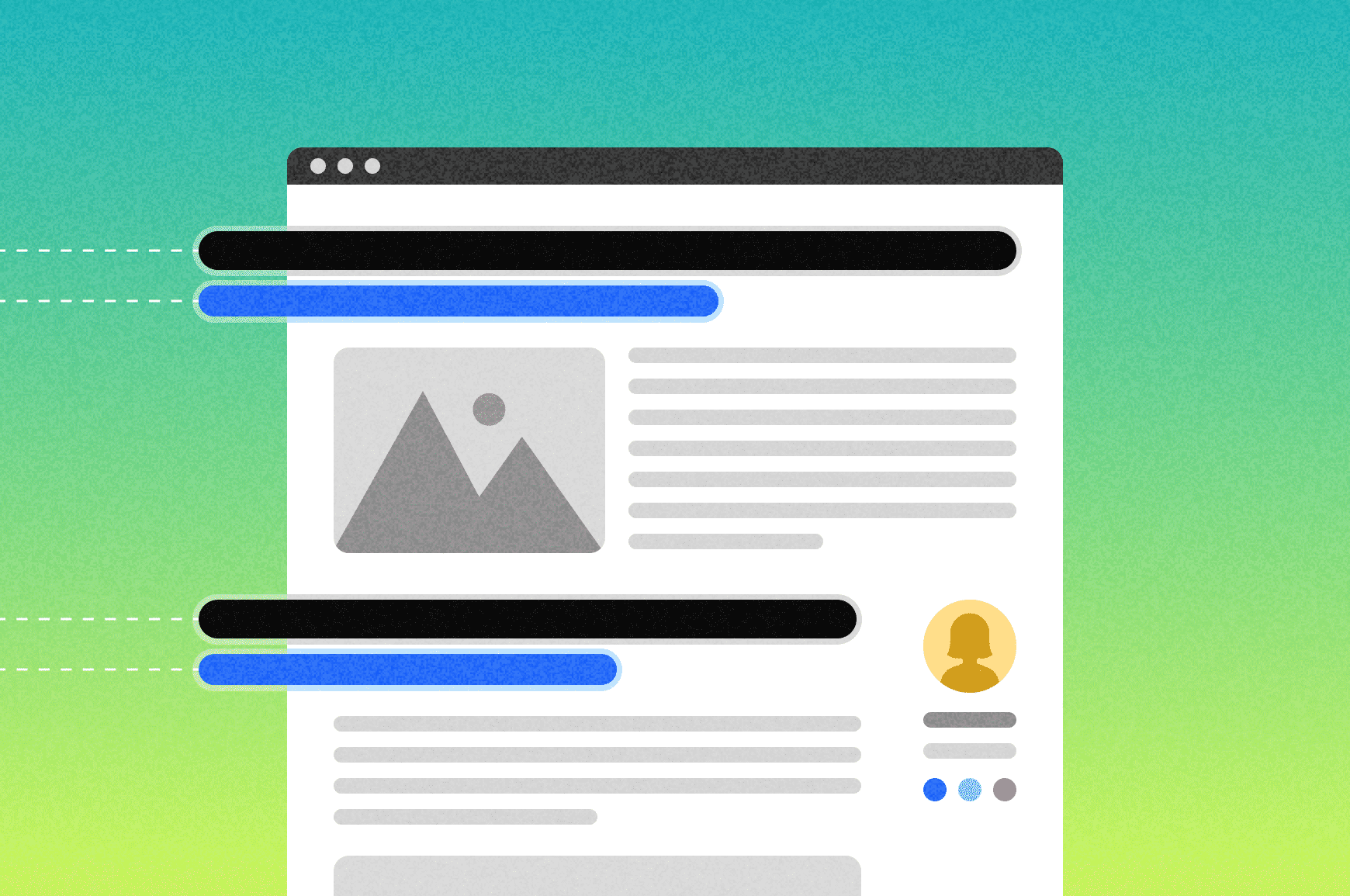Blog with headings and subheadings highlighted
