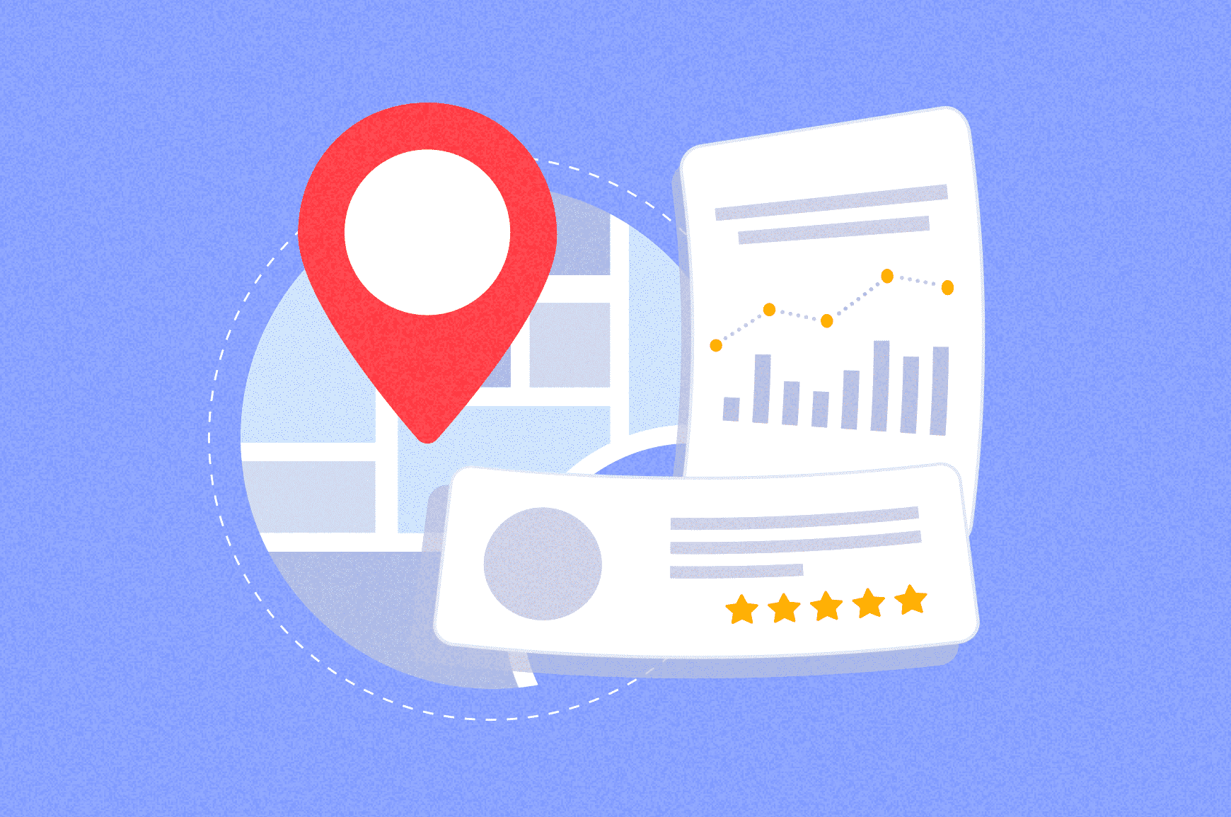 Local SEO map, metrics and reviews