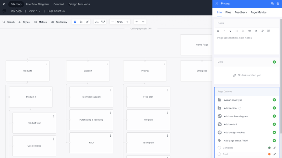 Slickplan visual sitemap tool