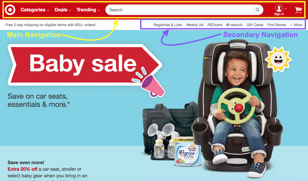 Target Main Nav