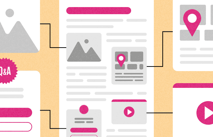 Blog with different types of SEO content highlighted