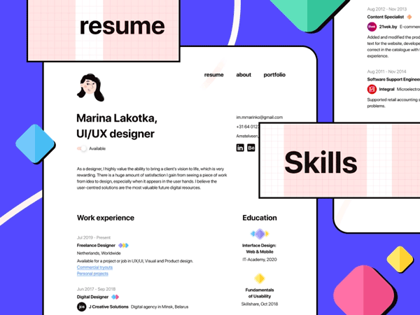 UX resume example